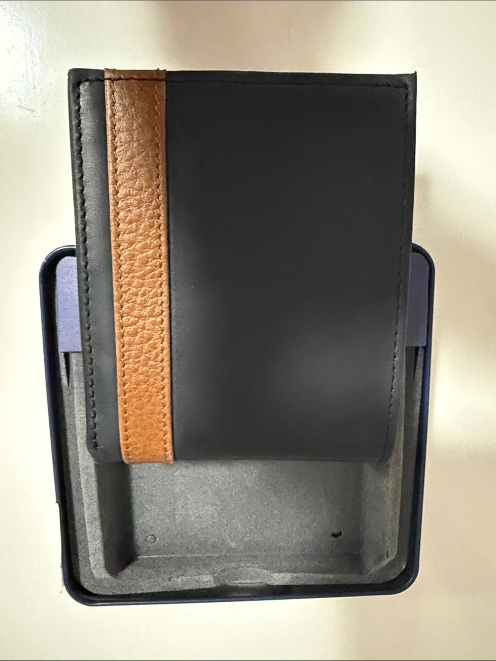 Fossil Black Wallet with Brown Leather Accent
